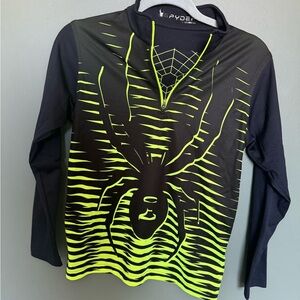 Spyder black/yellow 1/4 zip base layer youth large
